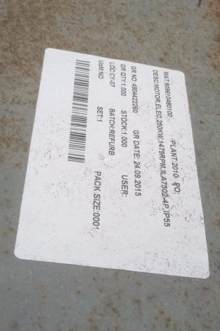 MOTOR,ELEC,250KW,1479RPM,ILA7502-4P,IP55 - mjvaluemart