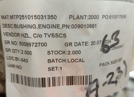 BUSHING,ENGINE,PN:009010661 - mjvaluemart