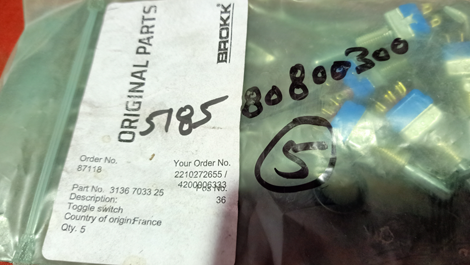 SWITCH,TOGGLE,ROCK BREAKR,PN:3136703325 - mjvaluemart