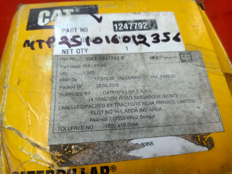 PULLEY,GRADER,UG 120K,PN:1247792 - mjvaluemart