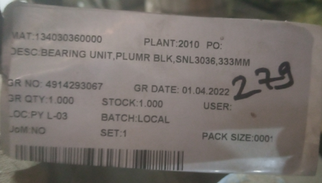 BEARING UNIT,PLUMR BLK,SNL3036,333MM - mjvaluemart