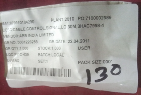 CABLE,CONTROL,SIGNAL,LG:30M,3HAC7998-4 - mjvaluemart