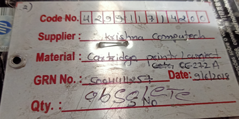 CARTRIDGE,PNTR,LASRJET,YELLOW,MM:CE272A - mjvaluemart