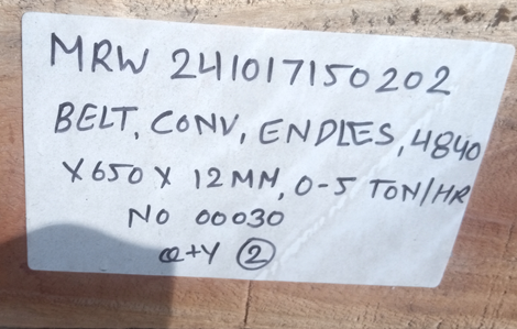 BELT,CONV,ENDLES,4840X650X12MM,0-5TON/HR - mjvaluemart